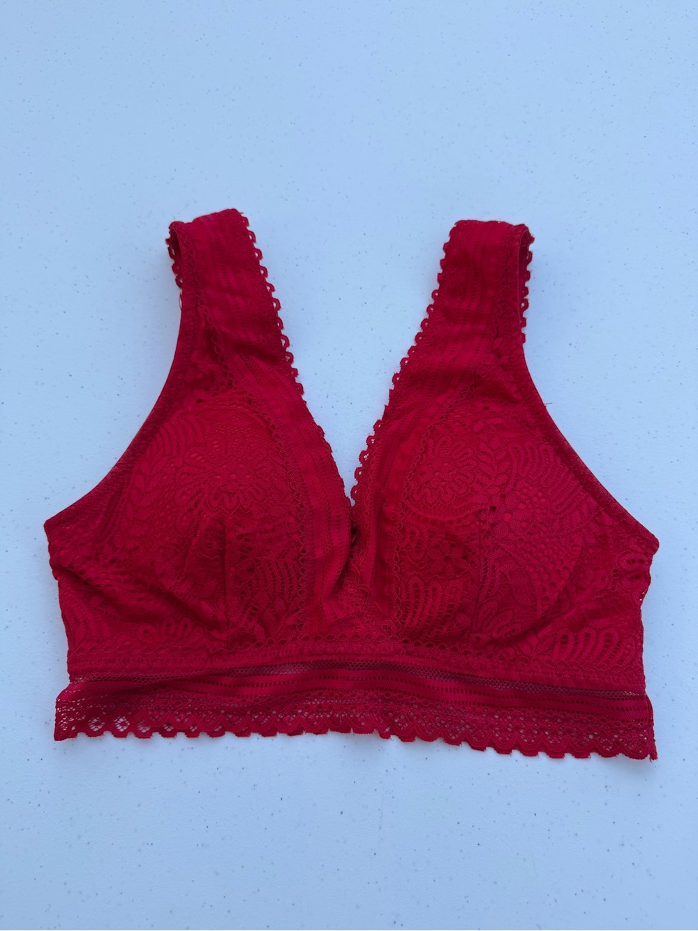 Maurices Red Lace Bralette with Deep V